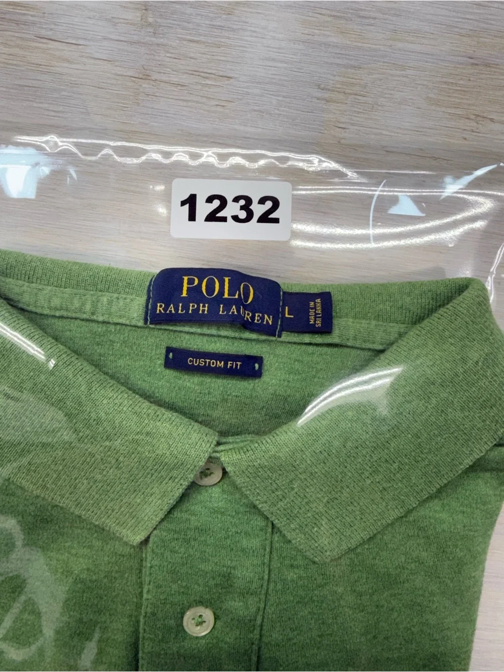 Ralph Lauren Heather Green Polo Shirt with Embroidered Pony Men’s Large